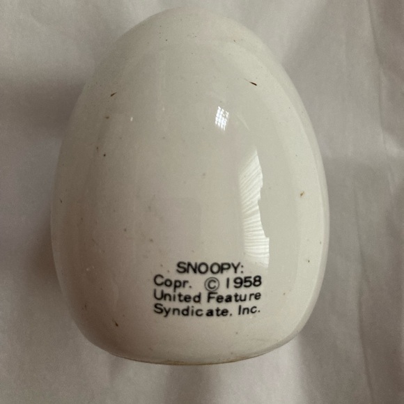 VTG 1958 Snoopy Peanuts “HI, SWEETIE!”ceramic white egg - Picture 5 of 7